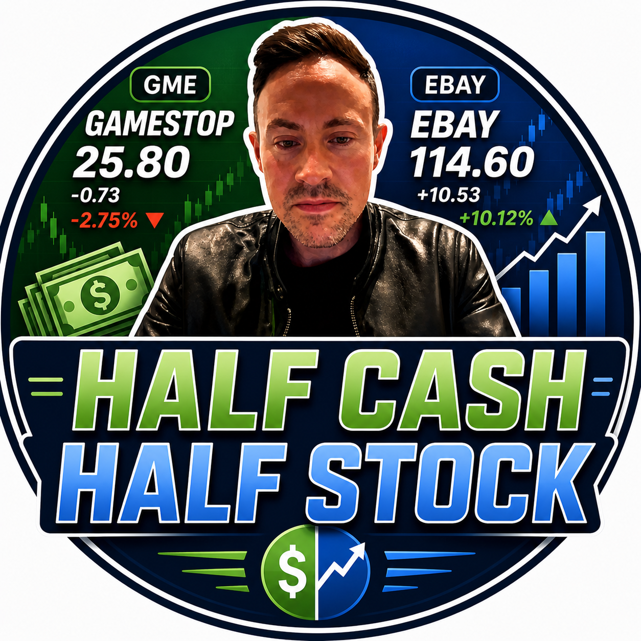 Half Cash Half Stock logo