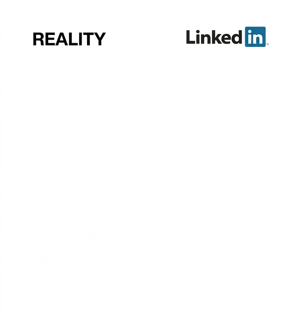 Reality vs LinkedIn logo